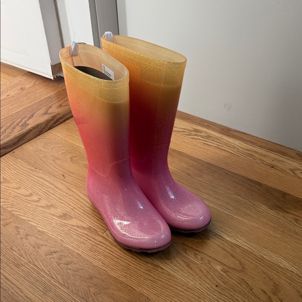 Cat & Jack Pink and Orange Rain Boots